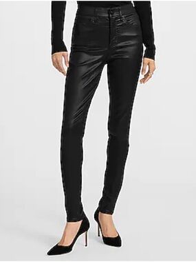 Express Black Coated Skinny Jeans
